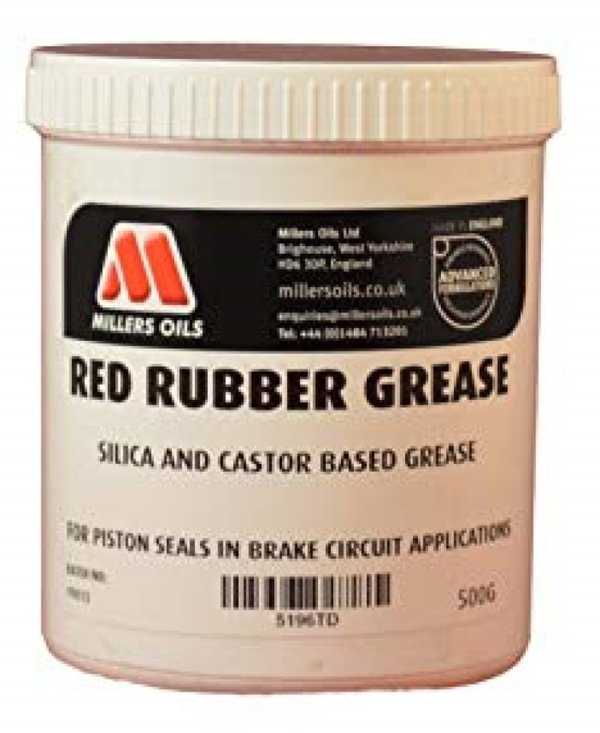 Millers Oils Red Rubber Grease for Brake Piston Seals 500g
