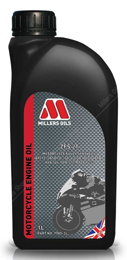 Millers Oils ZFS 2T Fully Synthetic 2-Stroke Motorcycle Engine Oil 1 litre