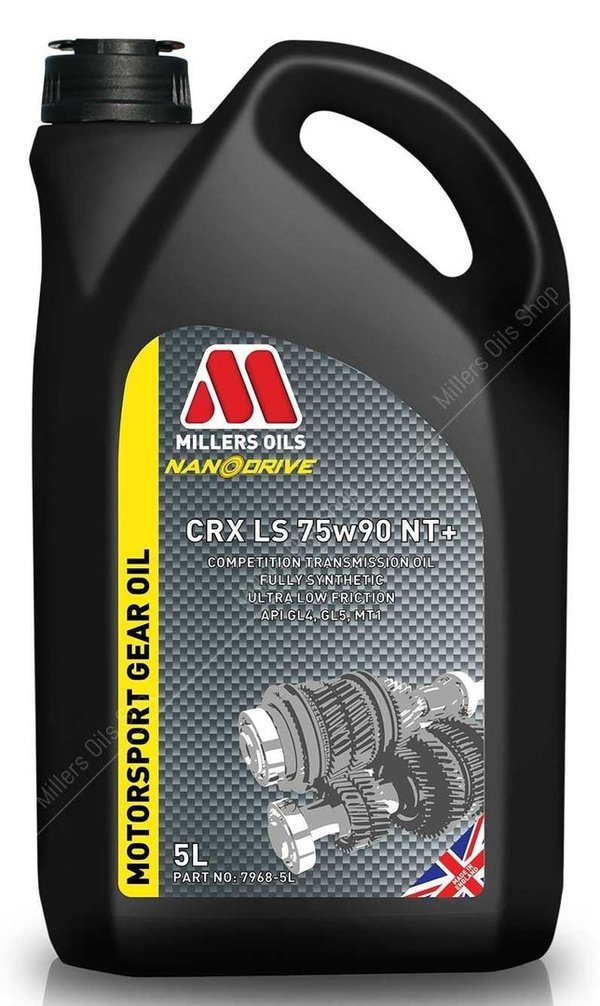 Millers Oils CRX LS 75w90 NT+ Fully Synthetic Competition Transmission Oil 5 Litre