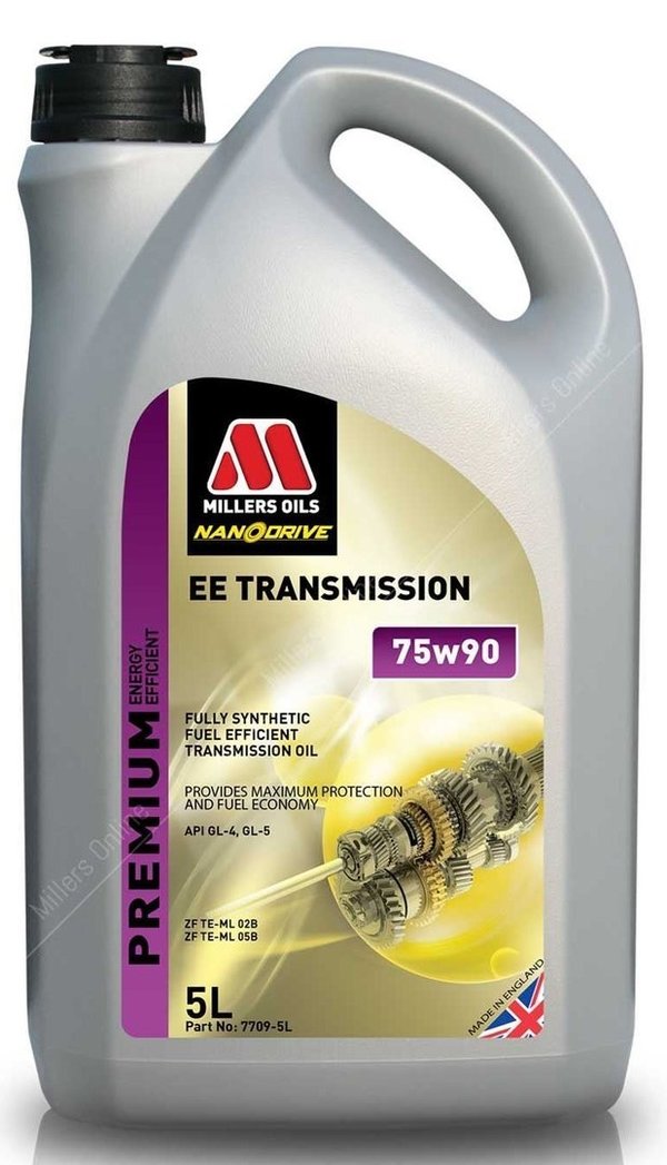 Millers Oils EE Transmission 75w90 Nanodrive Fully Synthetic Transmission Oil 5 Litres