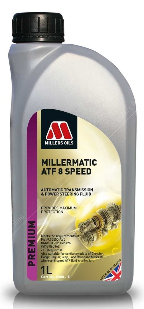 Millers Oils Millermatic ATF 8 Speed Automatic Transmission Fluid 1 Litres