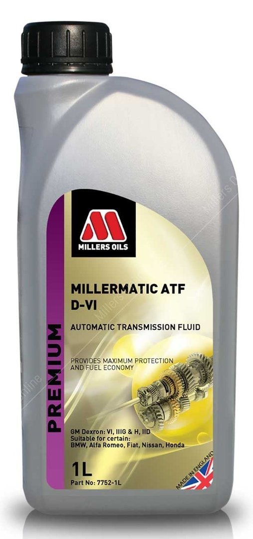 Millers Oils Millermatic ATF D-VI Automatic Transmission Fluid, Dexron VI 1 Litre