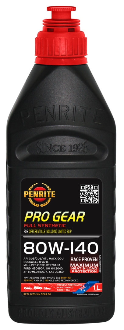 Penrite Pro Gear 80W-140 GL5 GL6 Fully Synthetic Gear Oil 1 Litre