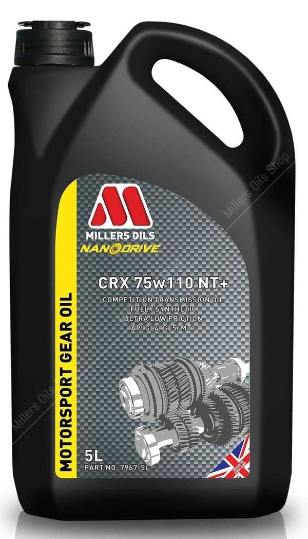 Millers Oils CRX 75w110 NT+ Fully Synthetic Competition Transmission Oil, 5 Litre
