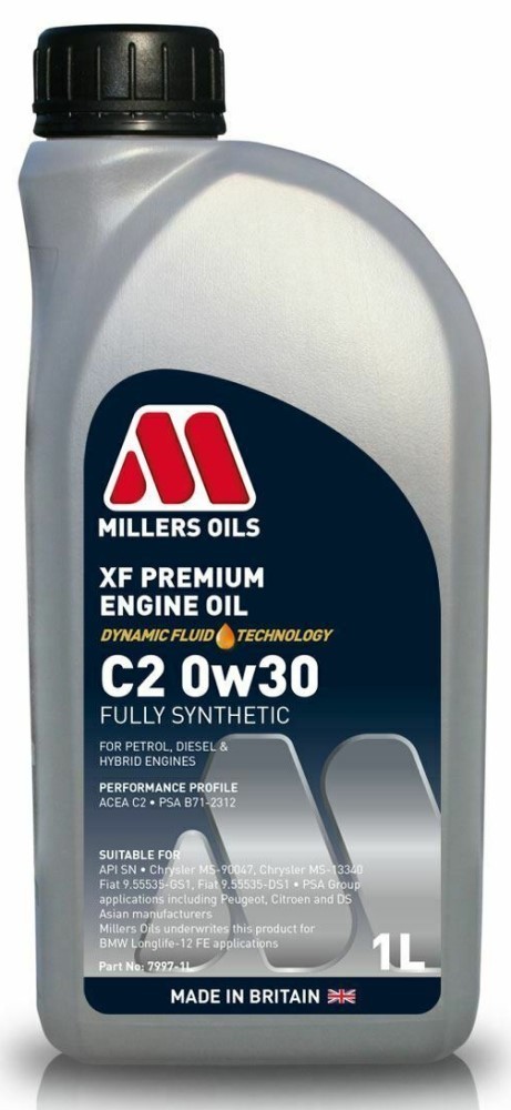 Millers Oils XF Premium 0w30 C2 SN Fully Synthetic Engine Oil, 1 Litre