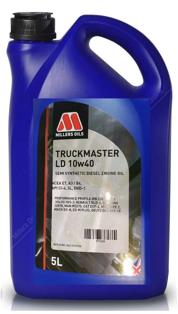 Millers Truckmaster LD 10w-40 E7, CI-4, SL Engine Oil - 5 Litres