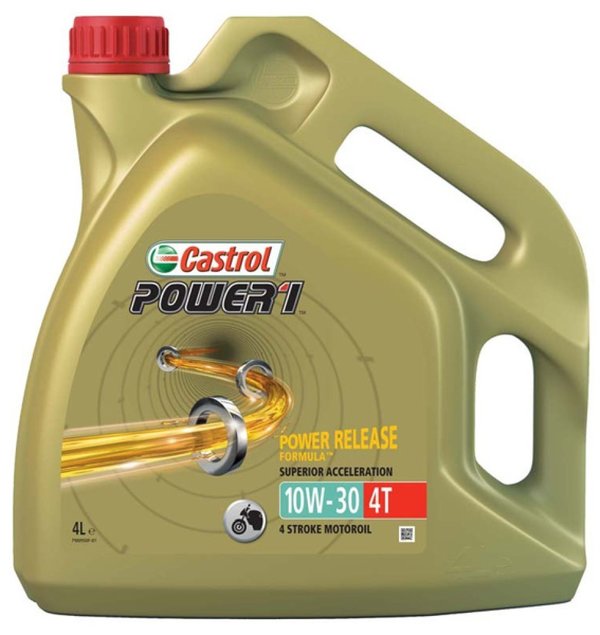 Castrol POWER 1 4T 10W-30 Semi-Synthetic Motorcycle Engine Oil, 4 Litres