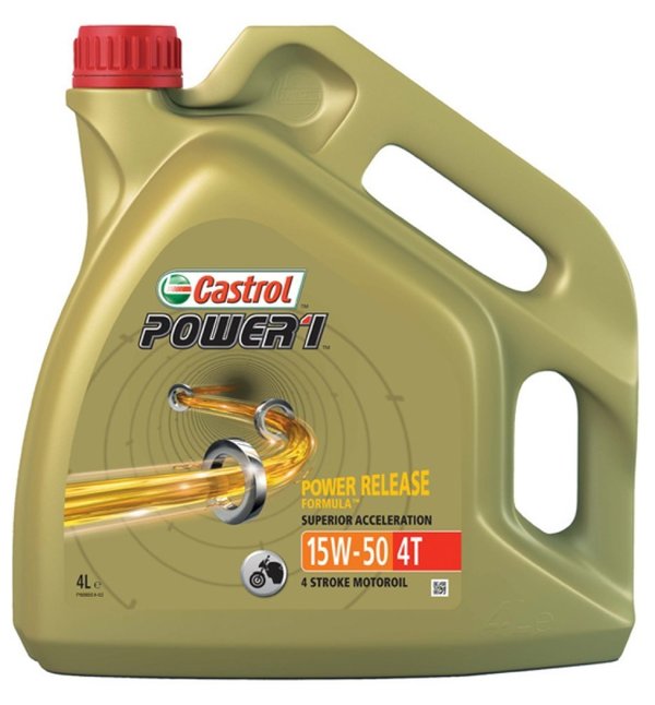 Castrol POWER 1 4T 15W-50 Semi-Synthetic Motorcycle Engine Oil, 4 Litre