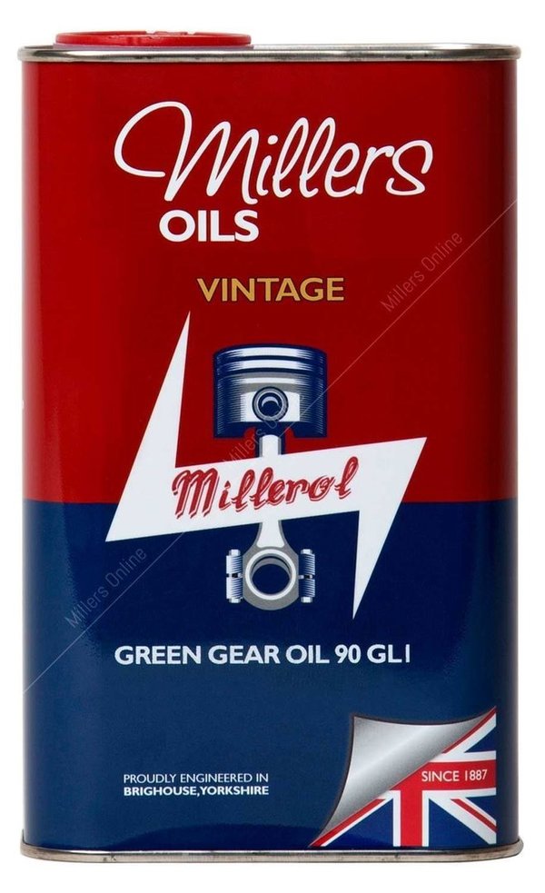 Millers Oils Vintage Millerol Green Gear Oil 90 GL1, 1 Litre