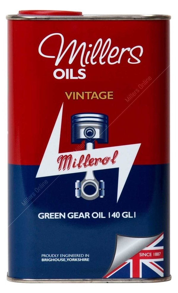 Millers Oils Vintage Millerol Green Gear Oil 140 GL1, 1 Litre