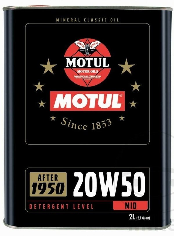 Motul Classic Oil 20W50 After 1950 Classic Engine Oil, 2 Litres