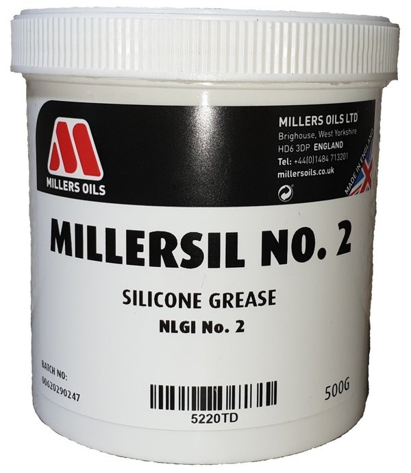 Millers Oils Millersil No.2 Silicone High Temperature, Non Melting Grease, 500g