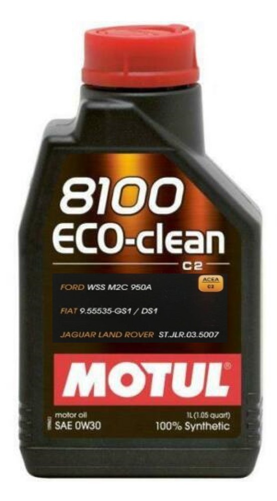 Motul 8100 Eco-clean 0W30 C2 Fully Synthetic Engine Oil, M2C950A ST.JLR.03.5007, 1 Litre