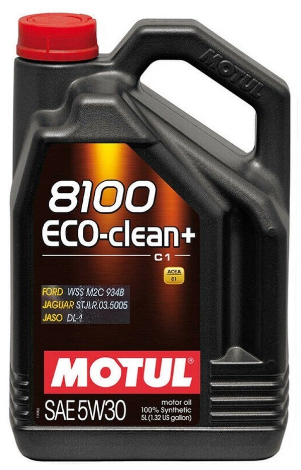 Motul 8100 ECO-clean+ 5W30 C1 Fully Synthetic Engine Oil WSSM2C934B STJLR035005, 5 Litres