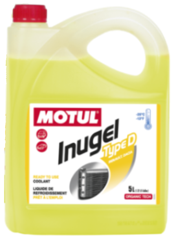 Motul Inugel Type D Coolant, ready to use Antifreeze, Renault, Dacia, Samsung, 5 Litres
