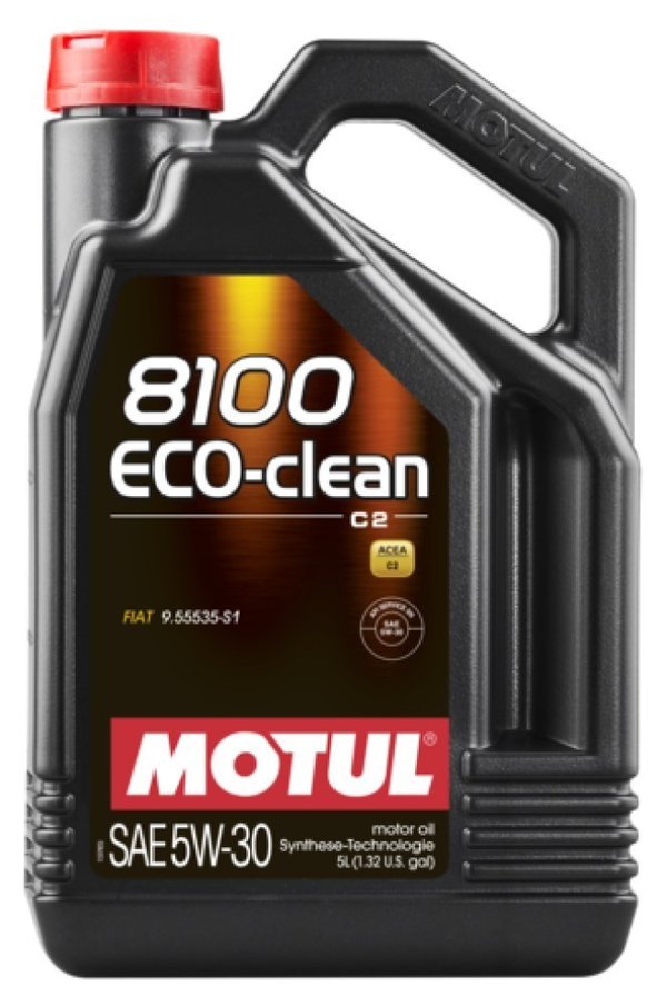 Motul 8100 ECO-clean 5W30 C2 Fully Synthetic Engine Motor Oil 9.55535-S1 B712290, 5 Litres