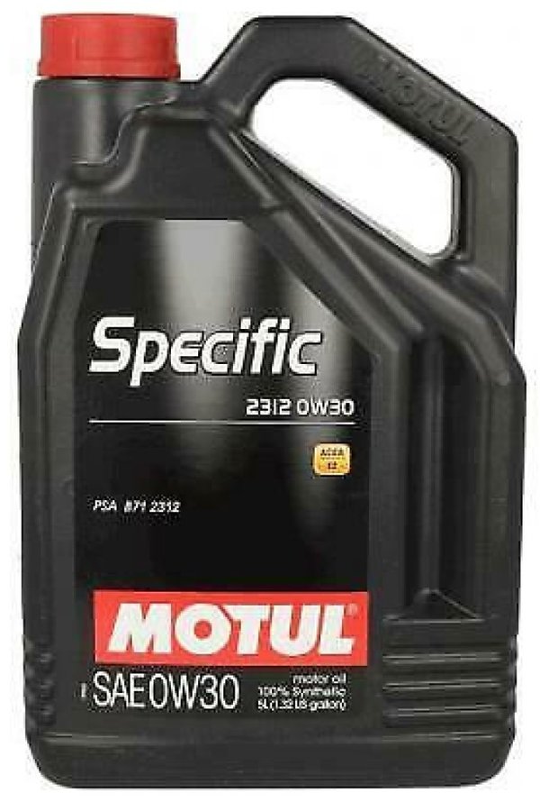 Motul Specific 2312 0W30 C2 Fully Synthetic Engine Oil, PSA BlueHDi B71 2312, 5 Litres