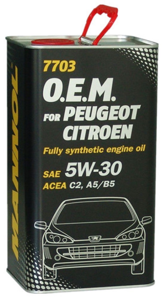 Mannol OEM for Peugeot Citroen 5W30 C2 A5/B5 Fully Synthetic Engine Oil, 4 Litres