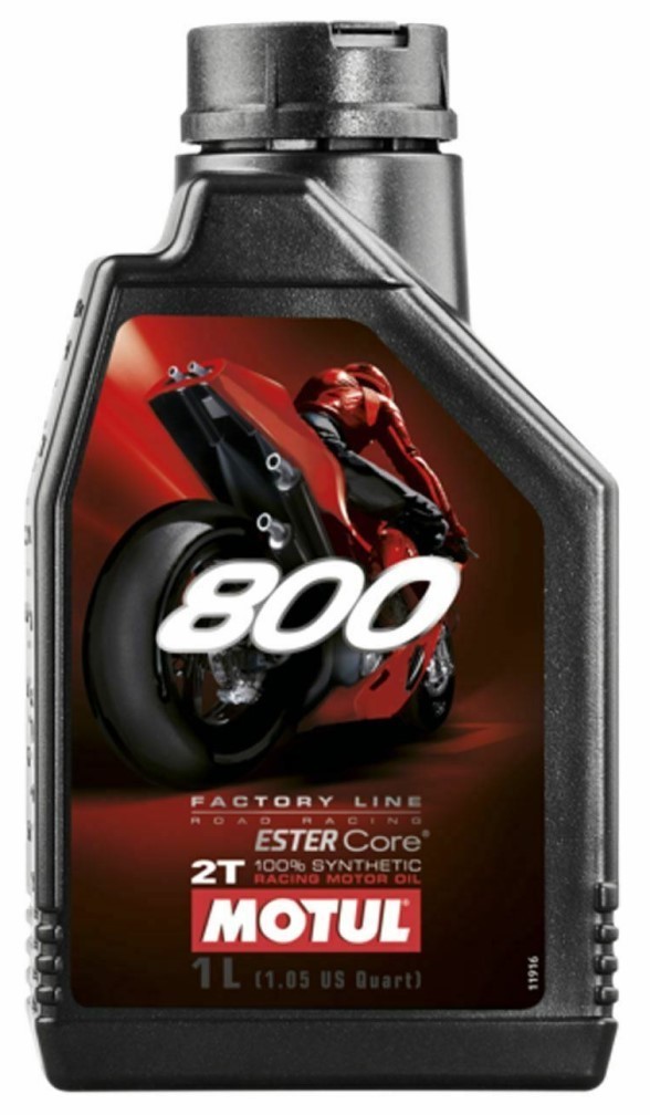 Motul 800 2T Factory Line Ester Core Fully Synthetic 2 Stroke Oil, Road Racing, 1 Litre