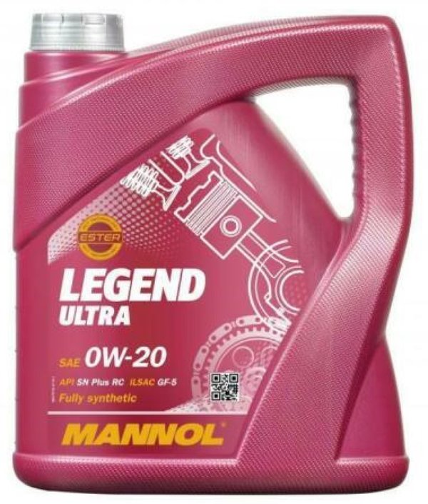 Mannol Legend Ultra 0W20 GF-5 Fully Synthetic PAO Ester Engine Oil STJLR.51.5122, 5 Litres