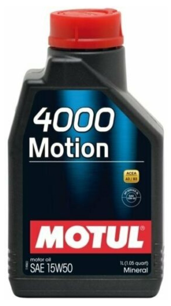Motul 4000 Motion 15W50 A3/B4 Mineral Engine Oil 229.1, 1 Litre