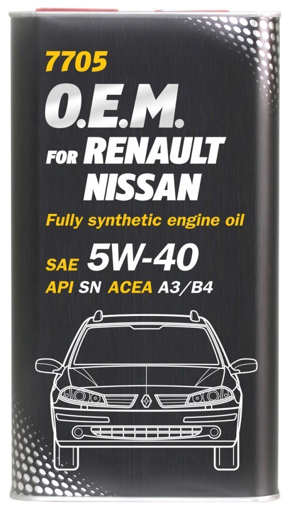 Mannol OEM for Renault Nissan 5W40 A3 B4 Fully Synthetic Engine Oil, RN0710, 1 Litre