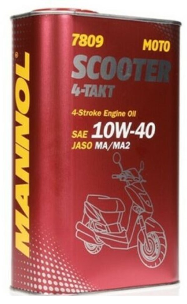 Mannol Scooter 4T, 4-stroke 10W40 Semi Synthetic Engine Oil, API SL, JASO MA MA2, 1 Litre