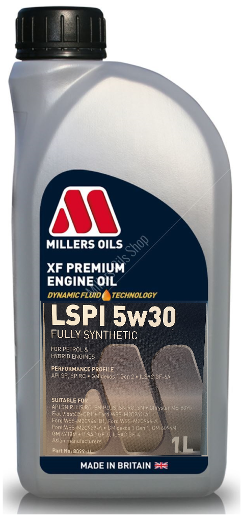 Millers Oils XF Premium LSPI 5W30 SP RC Fully Synthetic Engine Oil, 1 Litre