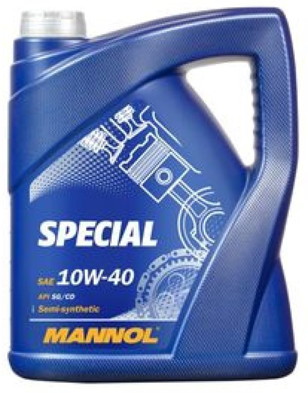 Mannol Special 10W40 A3/B4 Semi Synthetic Engine Oil, MB 229.1 VW 501.01 505.00, 5 Litres