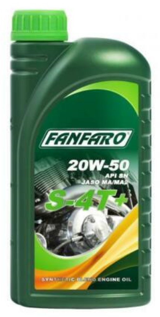 Fanfaro S-4T+ 20W50 Synthetic 4-Stroke Motorcycle Engine Oil, JASO MA/MA2, 1 Litre