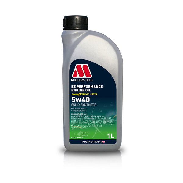 Millers EE Performance 5W40 Fully Synthetic Nanodrive Ester Engine Oil, 1 litre