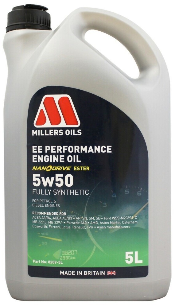 Millers EE Performance 5W50 Fully Synthetic Nanodrive Ester Engine Oil, 5 litres