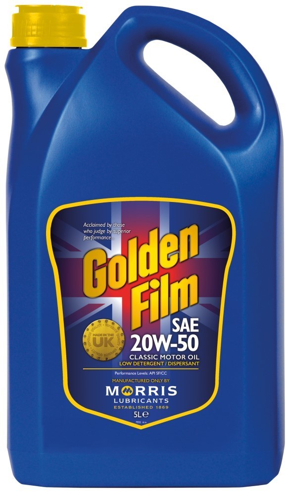 Morris Lubricants Golden Film SAE 20W50 Classic Motor Oil, 5 Litres