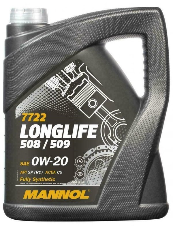 Mannol Longlife 508 / 509 0W20 C5 SP Fully Synthetic Ester Engine Oil, 5 Litres