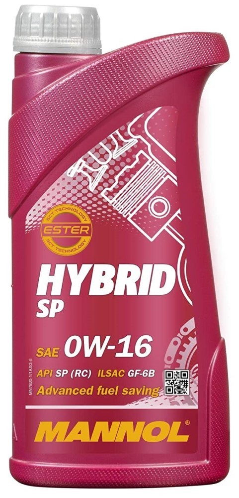 Mannol Hybrid SP 0W-16 SP RC GF-6B Fully Synthetic PAO Ester Engine Oil, 1 Litre