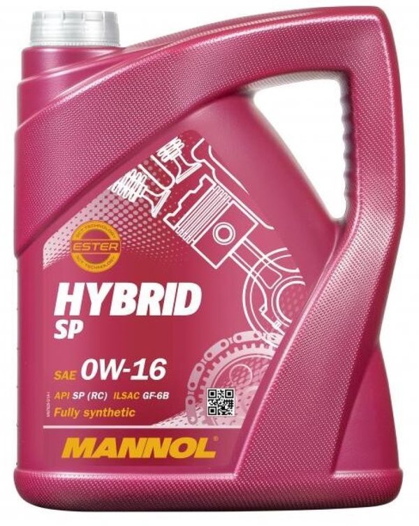 Mannol Hybrid SP 0W-16 SP RC GF-6B Fully Synthetic PAO Ester Engine Oil, 5 Litres