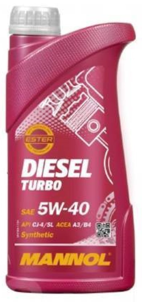 Mannol Diesel Turbo 5W40 A3/B4 MA2 Fully Synthetic Engine Oil, 505.00 229.5 LL01, 1 Litre