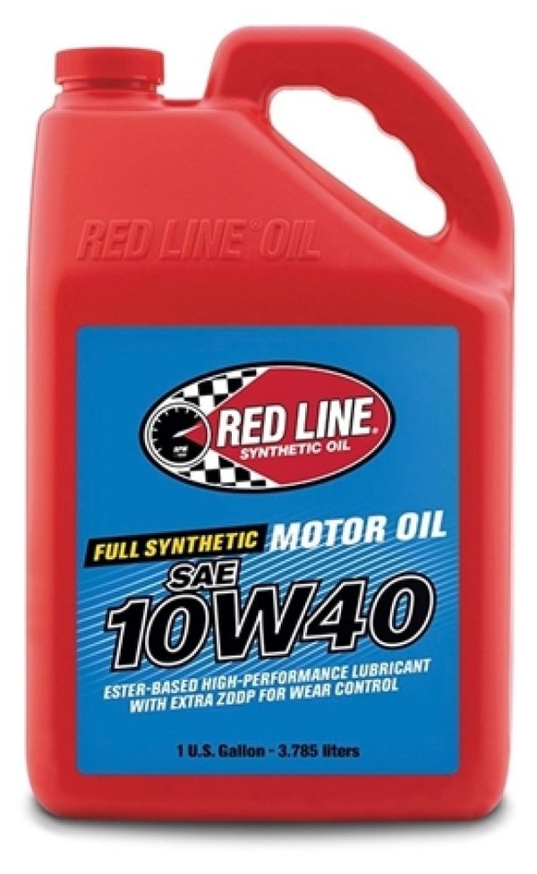 Red Line 10W40 A3/B3/B4 Ester Based High Performance Engine Oil, extra ZDDP, 1 US Gallon (3.78L)