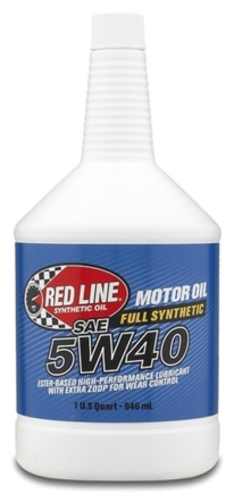 Red Line 5W40 A3 B3/B4 Ester Based High Performance Engine Oil with extra ZDDP, 1 US Quart (946 ml)