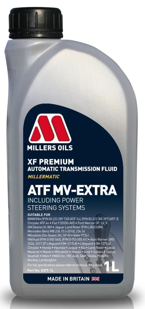 Millers Oils XF Premium ATF MV-Extra Automatic Transmission Fluid, 1 Litre