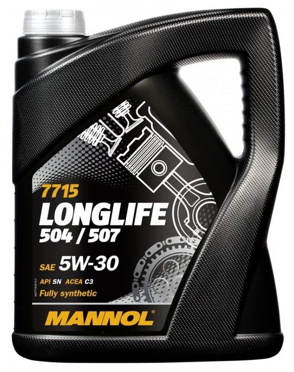 MANNOL Longlife 504 / 507 5W30 C3 Fully Synthetic Engine Oil, VW Audi, 5 Litres
