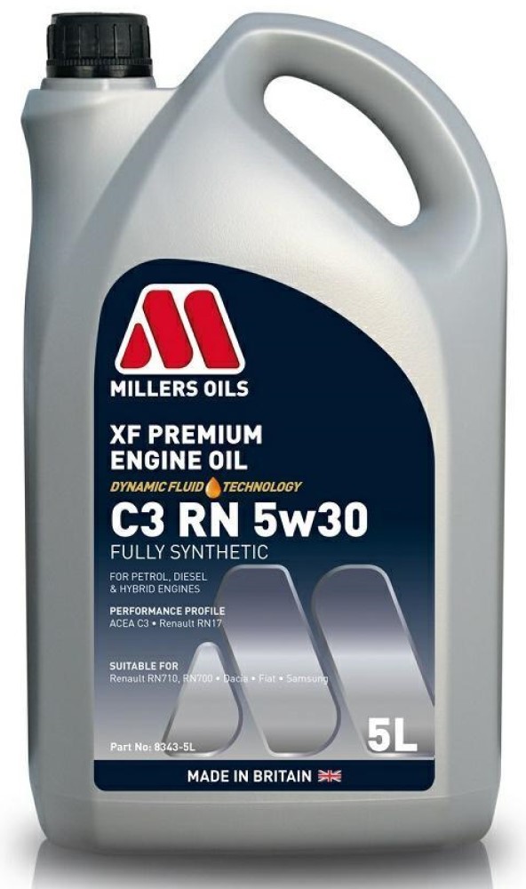 Millers Oils XF Premium Engine Oil C3 RN 5w30 Fully Synthetic Engine Oil, RN17,5 Litres