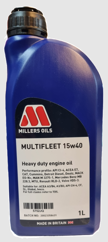 Millers Oils Multifleet 15w40 Heavy Duty E7 A3/B4 Mineral Truck Engine Oil, 1 Litre